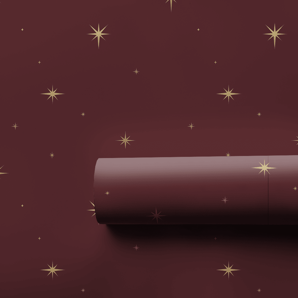 Starlit Burgundy - Wrapping Paper - Aspen & Arlo