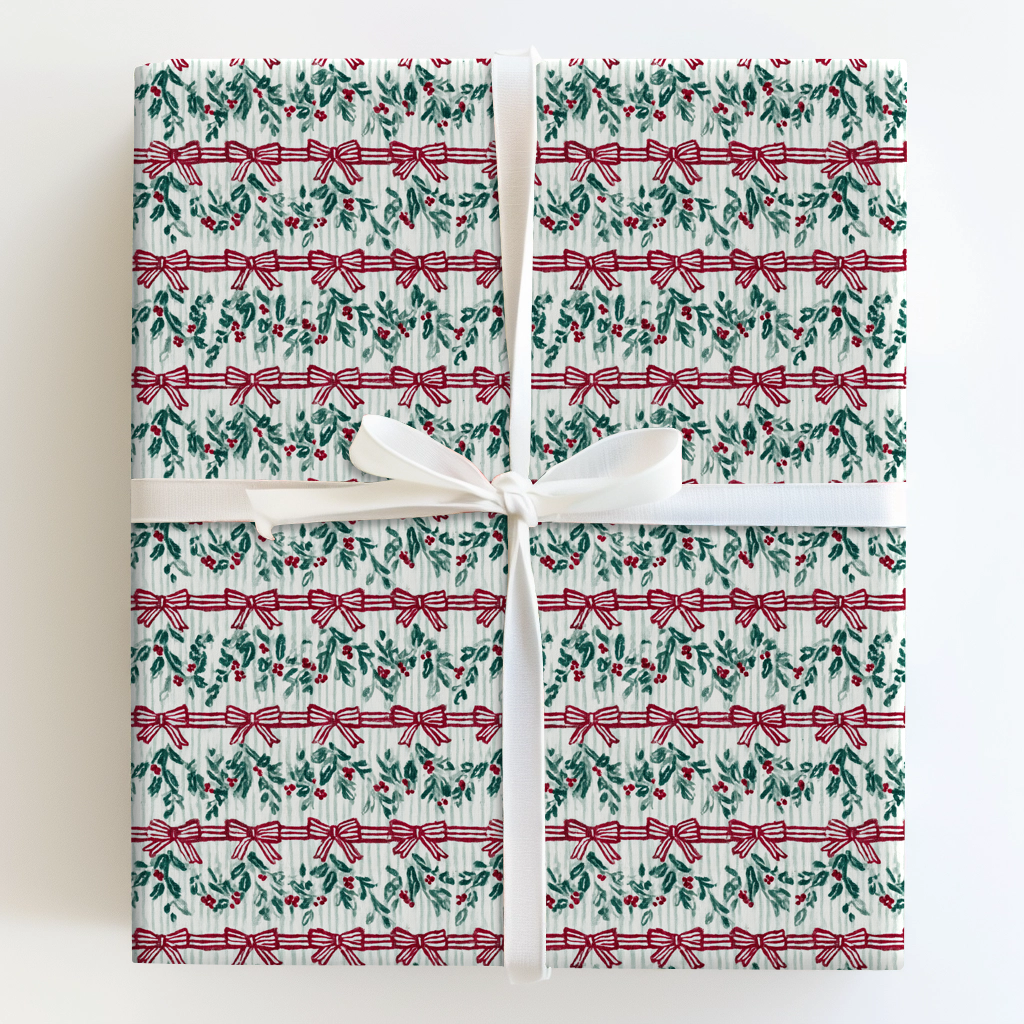 Ribbon and Mistletoe Stripe
