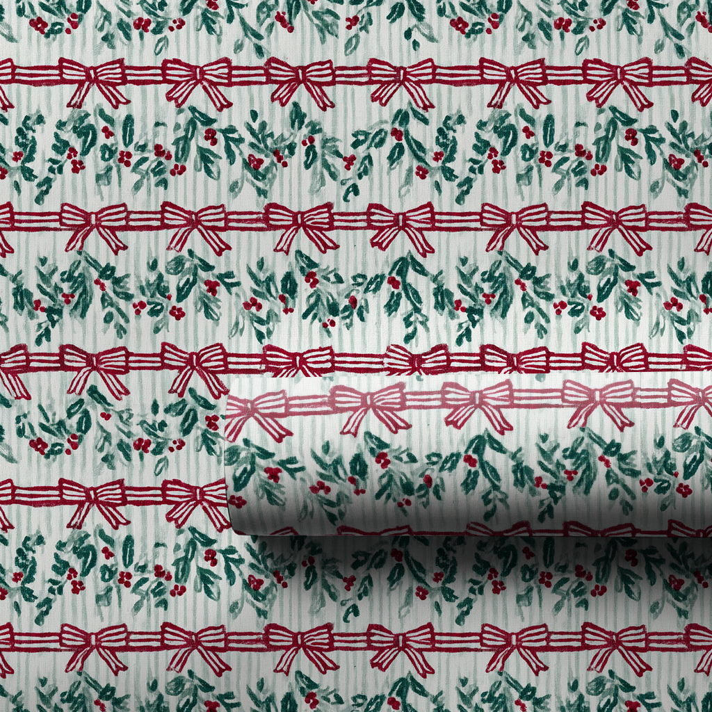 Ribbon and Mistletoe Stripe