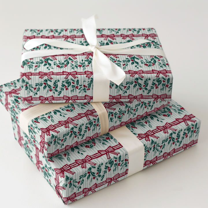 Ribbon and Mistletoe Stripe