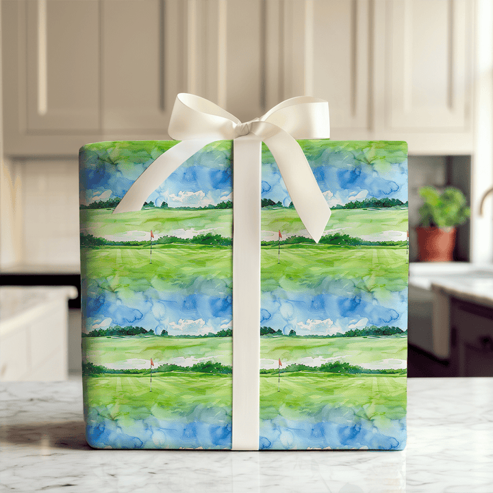 Golf at Sunset - Wrapping Paper - Aspen & Arlo