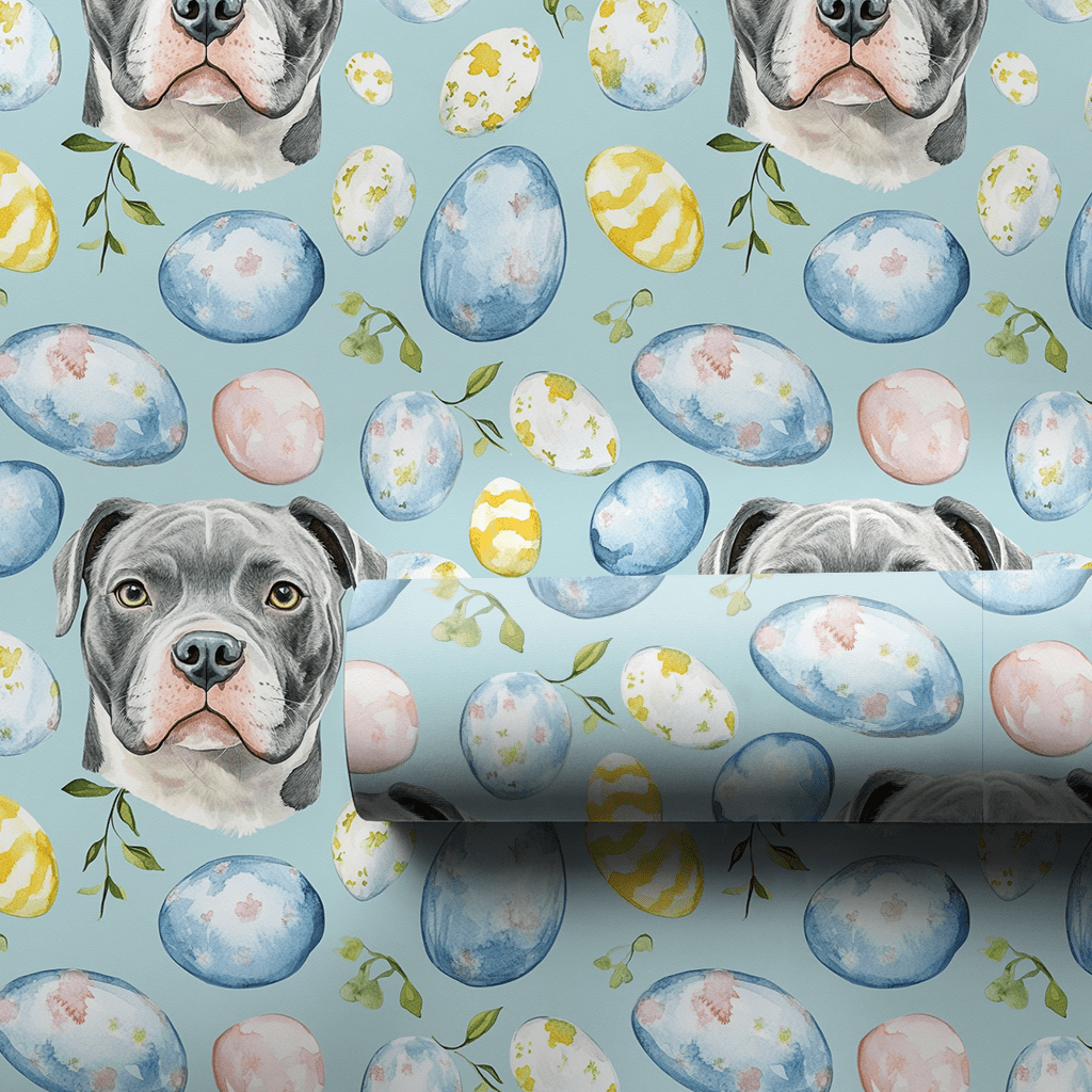 Easter Eggs with the Pitbull - Wrapping Paper - Aspen & Arlo