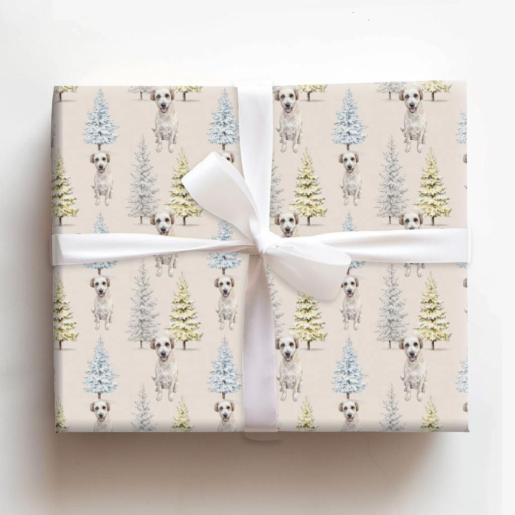 White Goldendoodle in the Trees - Wrapping Paper - Aspen & Arlo