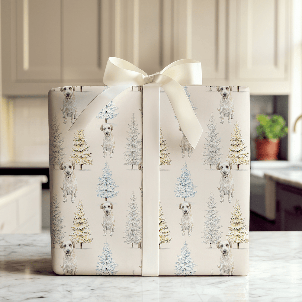 White Goldendoodle in the Trees - Wrapping Paper - Aspen & Arlo
