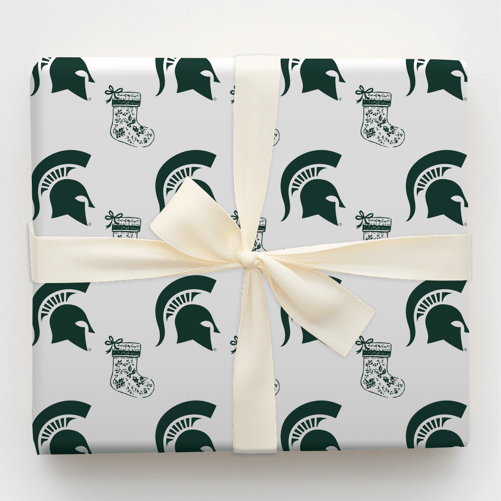 Michigan State Stocking - Wrapping Paper - Aspen & Arlo
