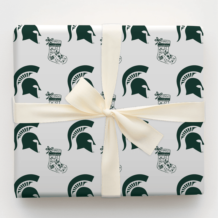 Michigan State Stocking - Wrapping Paper - Aspen & Arlo