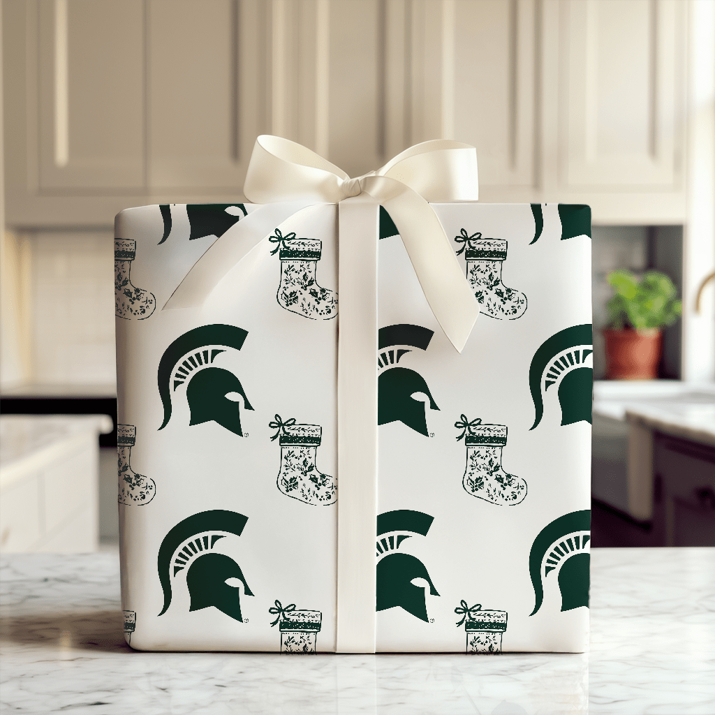 Michigan State Stocking - Wrapping Paper - Aspen & Arlo