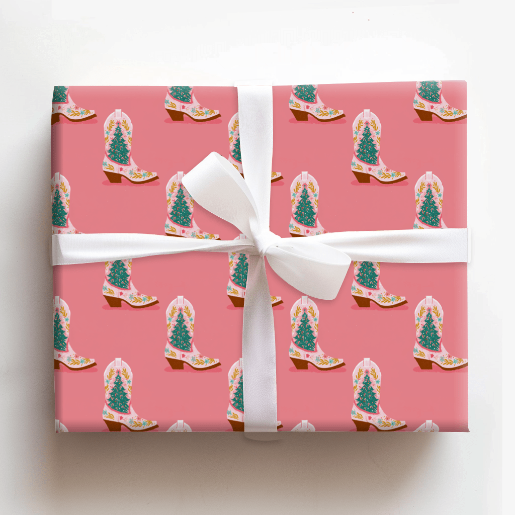 Cowgirl Christmas Kick - Wrapping Paper - Aspen & Arlo