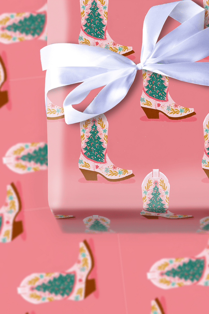 Cowgirl Christmas Kick - Wrapping Paper - Aspen & Arlo