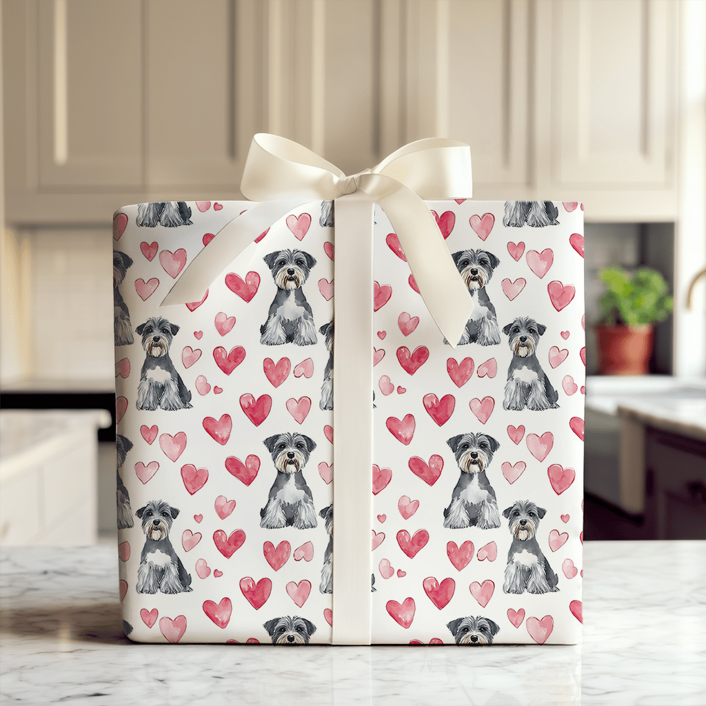 Schnauzer Valentine - Wrapping Paper - Aspen & Arlo
