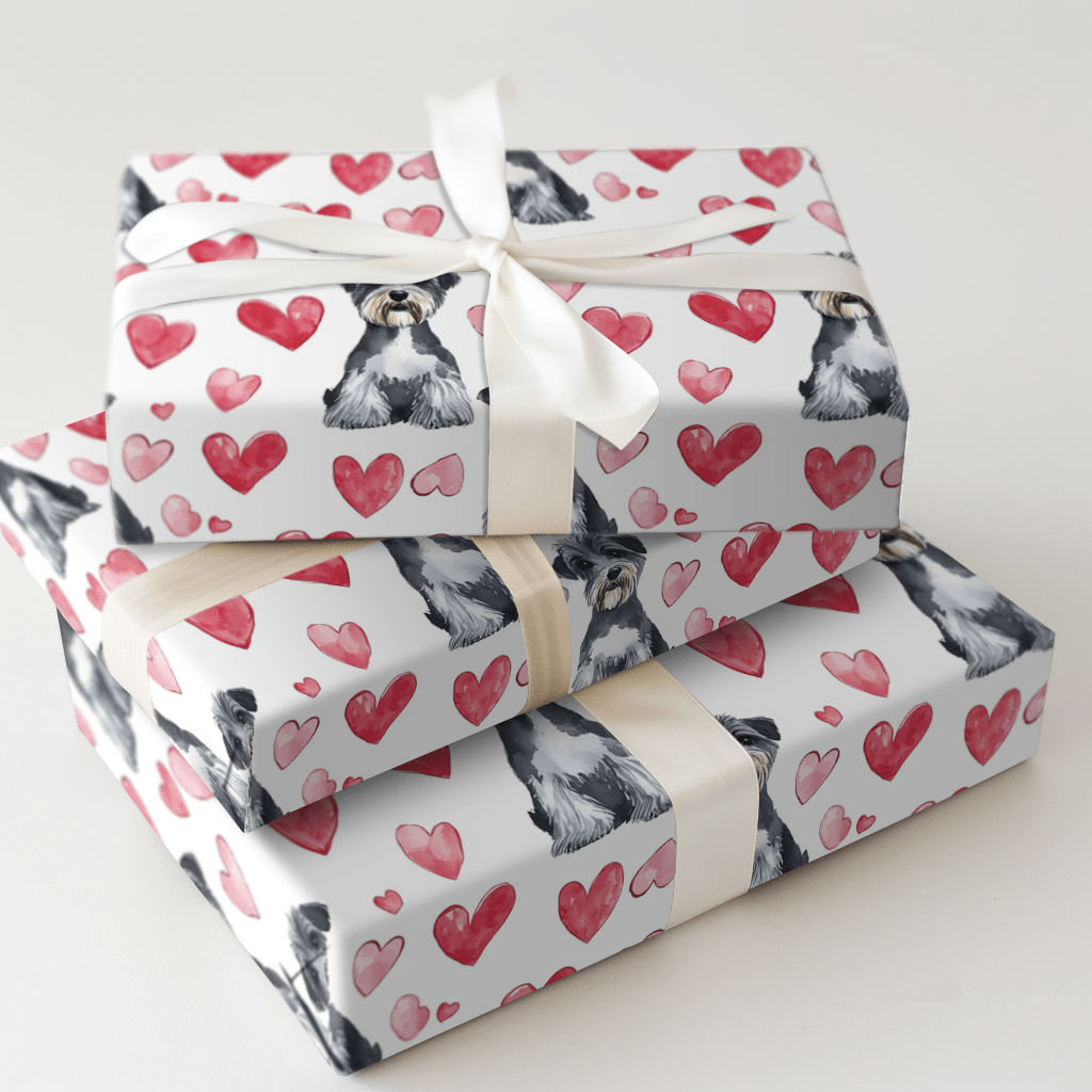 Schnauzer Valentine - Wrapping Paper - Aspen & Arlo