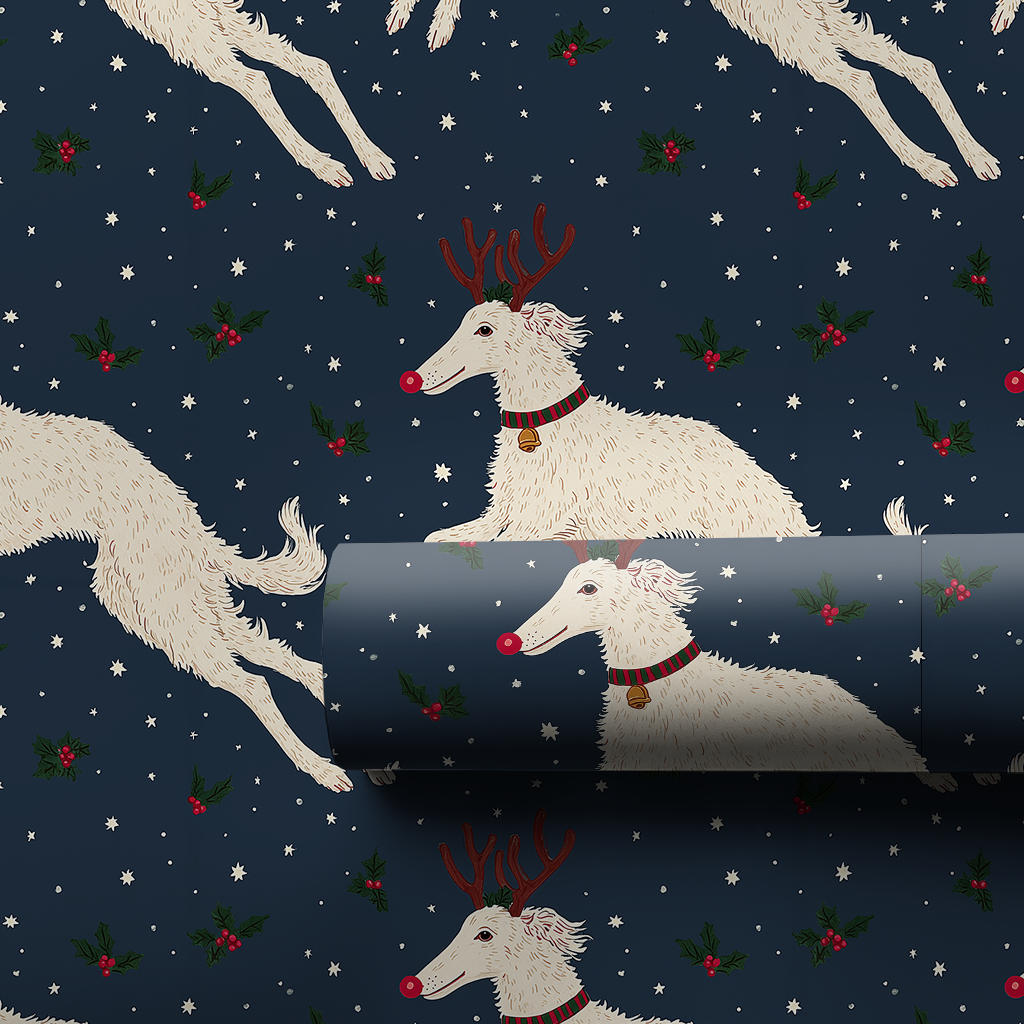 Rudolph the Red-Nosed Borzoi