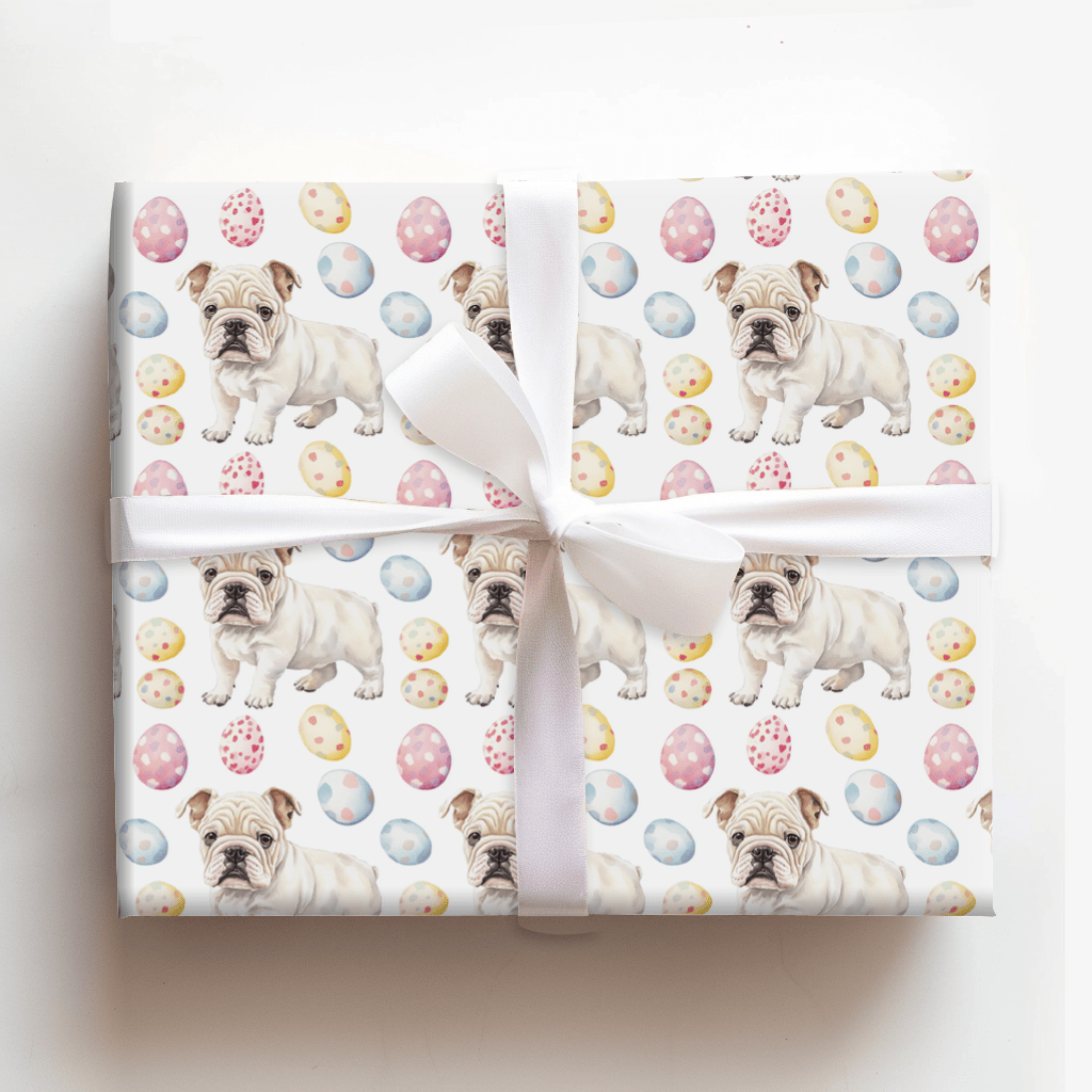 Easter Eggs with the Bulldog - Wrapping Paper - Aspen & Arlo