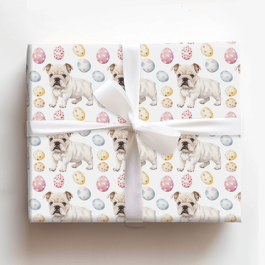 Easter Eggs with the Bulldog - Wrapping Paper - Aspen & Arlo