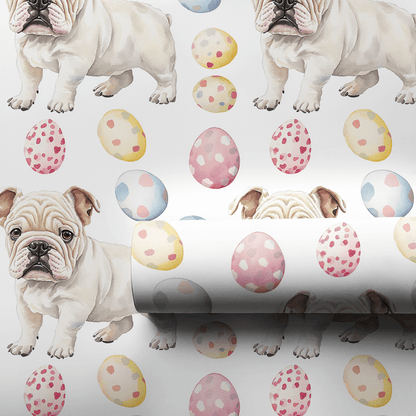 Easter Eggs with the Bulldog - Wrapping Paper - Aspen & Arlo