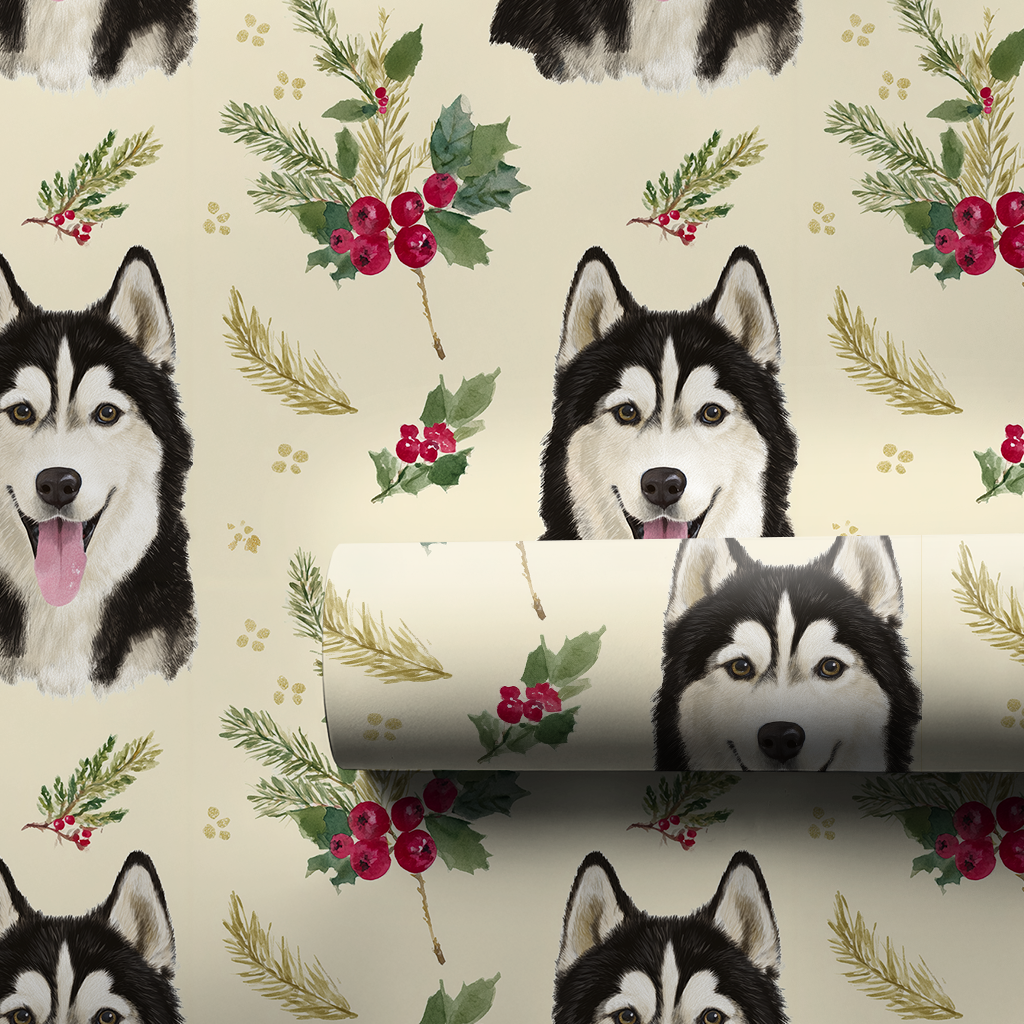 Vintage Husky Christmas