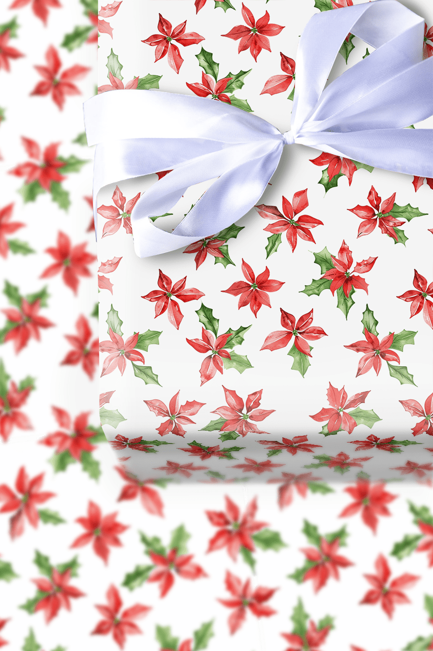 Poinsettia Sprouts - Wrapping Paper - Aspen & Arlo