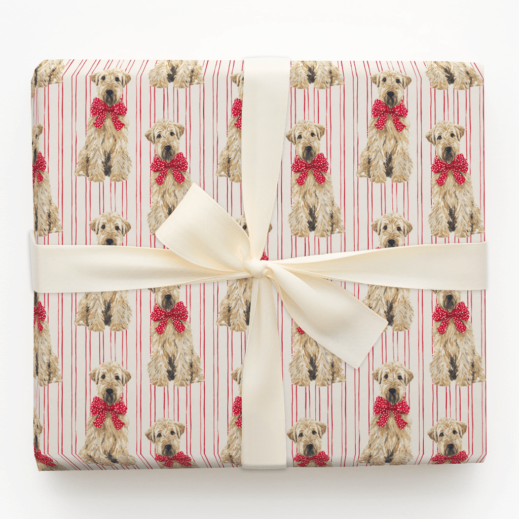 Wheaten Holiday Stripes - Wrapping Paper - Aspen & Arlo