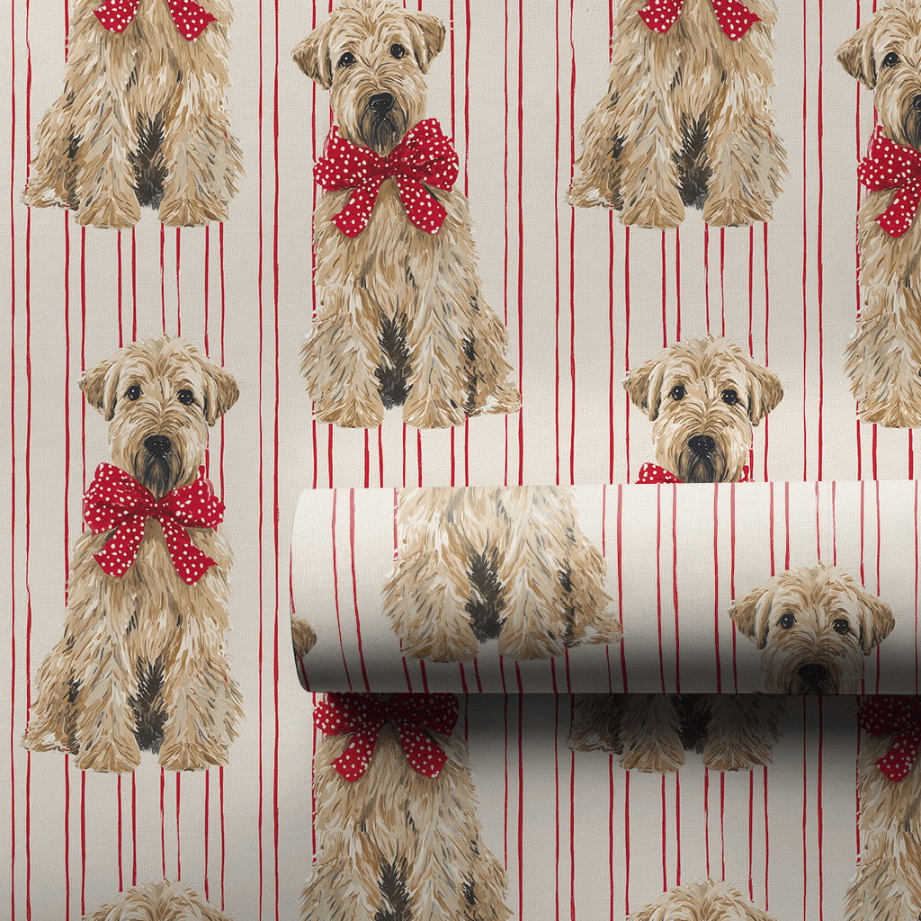 Wheaten Holiday Stripes - Wrapping Paper - Aspen & Arlo