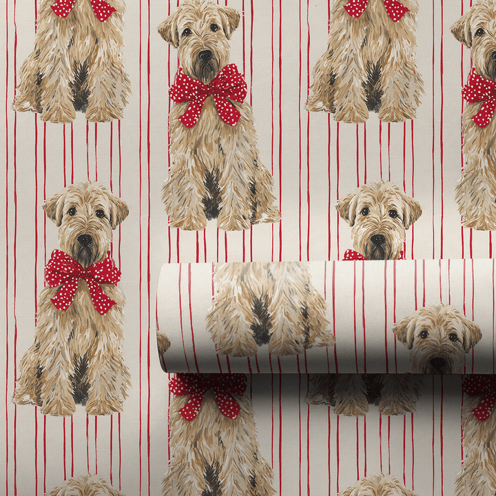 Wheaten Holiday Stripes - Wrapping Paper - Aspen & Arlo