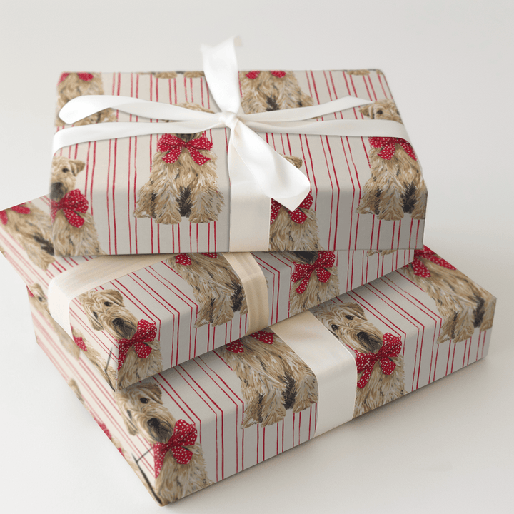 Wheaten Holiday Stripes - Wrapping Paper - Aspen & Arlo
