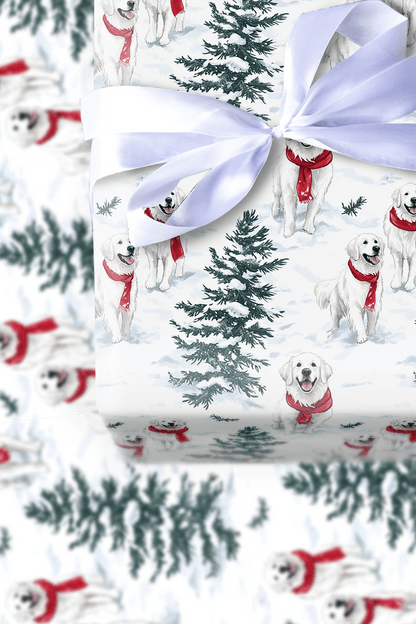Snow Day for Great Pyrenees - Wrapping Paper - Aspen & Arlo