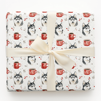 Coffee Day with the Husky - Wrapping Paper - Aspen & Arlo