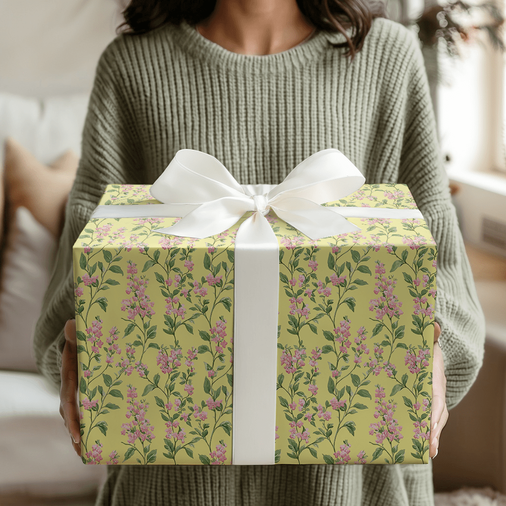 Soft Vines Pink - Wrapping Paper - Aspen & Arlo