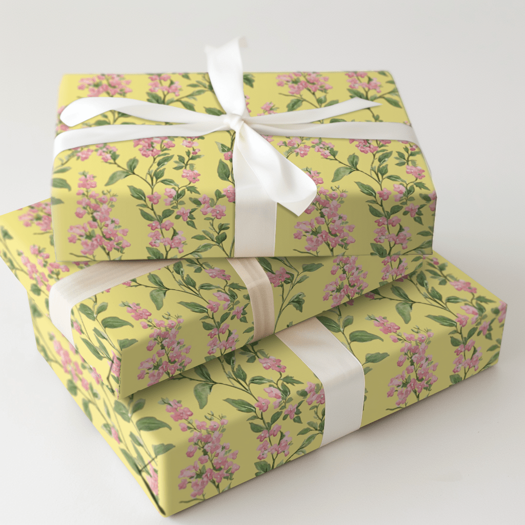 Soft Vines Pink - Wrapping Paper - Aspen & Arlo