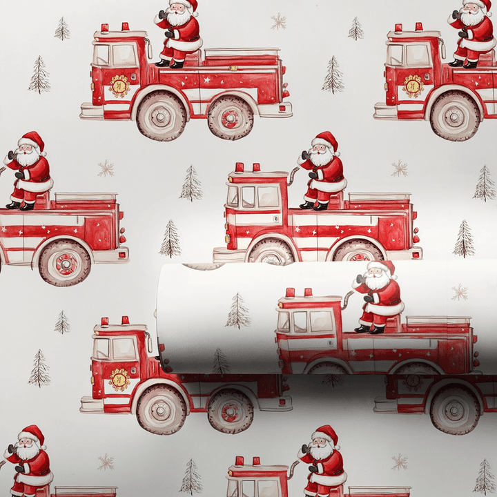 Firefighter Claus - Wrapping Paper - Aspen & Arlo