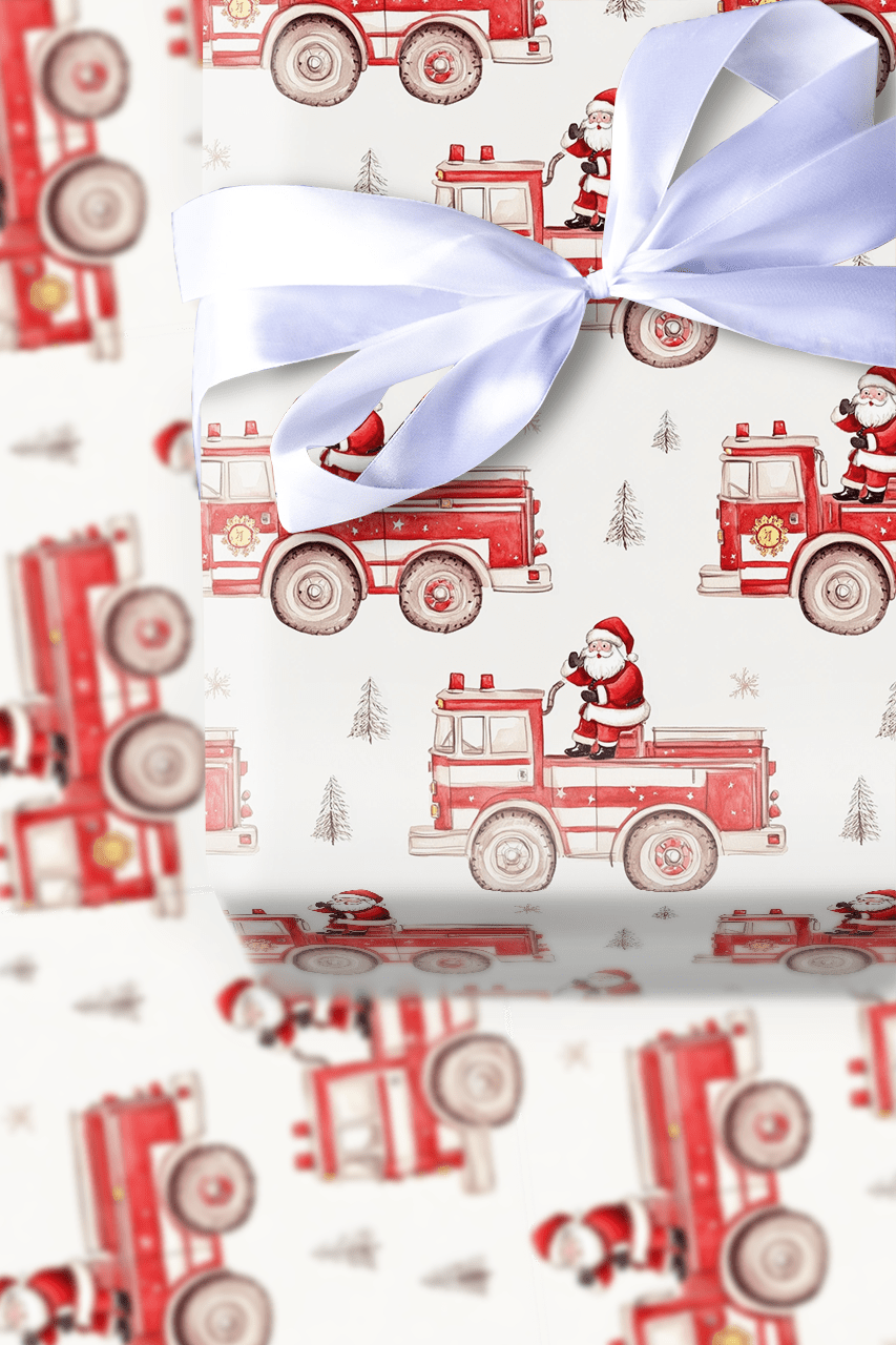Firefighter Claus - Wrapping Paper - Aspen & Arlo