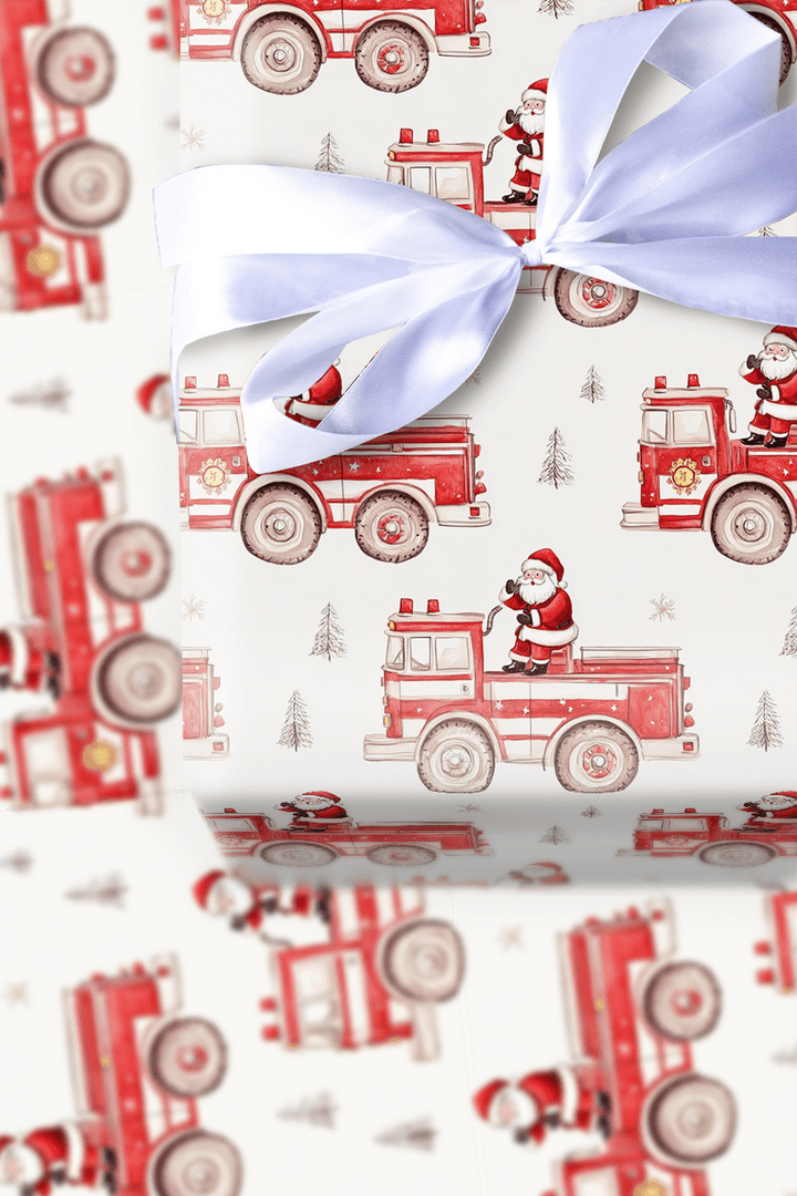 Firefighter Claus - Wrapping Paper - Aspen & Arlo