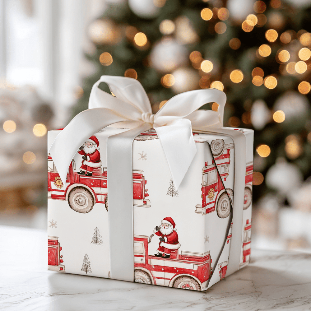 Firefighter Claus - Wrapping Paper - Aspen & Arlo