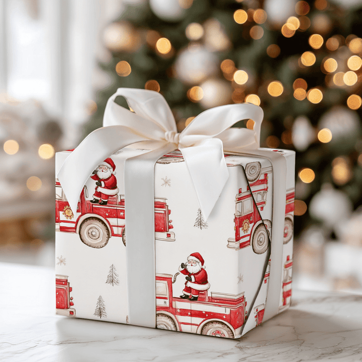 Firefighter Claus - Wrapping Paper - Aspen & Arlo