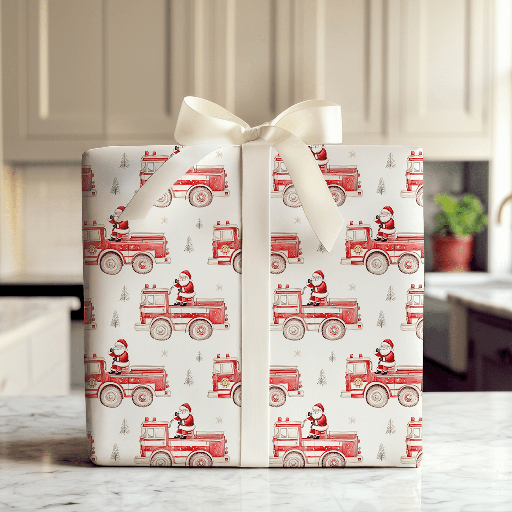 Firefighter Claus - Wrapping Paper - Aspen & Arlo