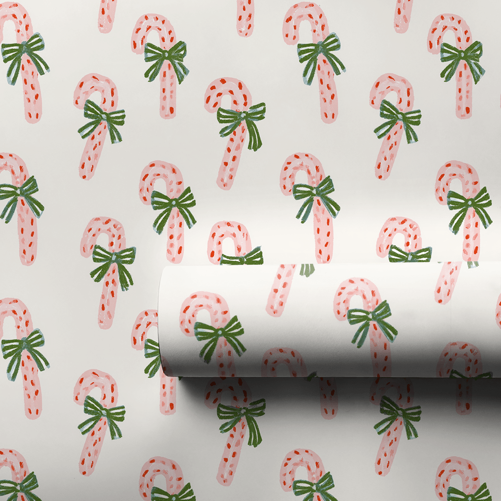 Candy Cane Bows - Wrapping Paper - Aspen & Arlo