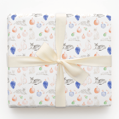 Ornaments and Cats - Wrapping Paper - Aspen & Arlo