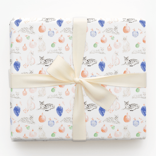 Ornaments and Cats - Wrapping Paper - Aspen & Arlo