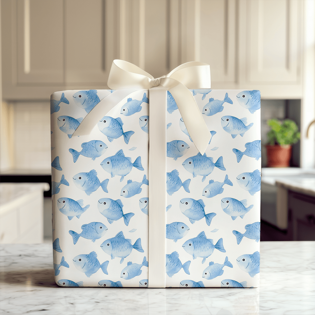 One Fish Blue Fish - Wrapping Paper - Aspen & Arlo