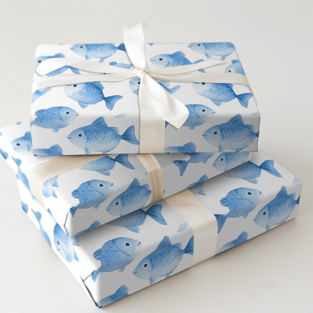 One Fish Blue Fish - Wrapping Paper - Aspen & Arlo