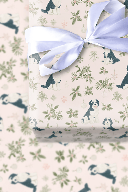 Pink Bernadoodle Christmas - Wrapping Paper - Aspen & Arlo