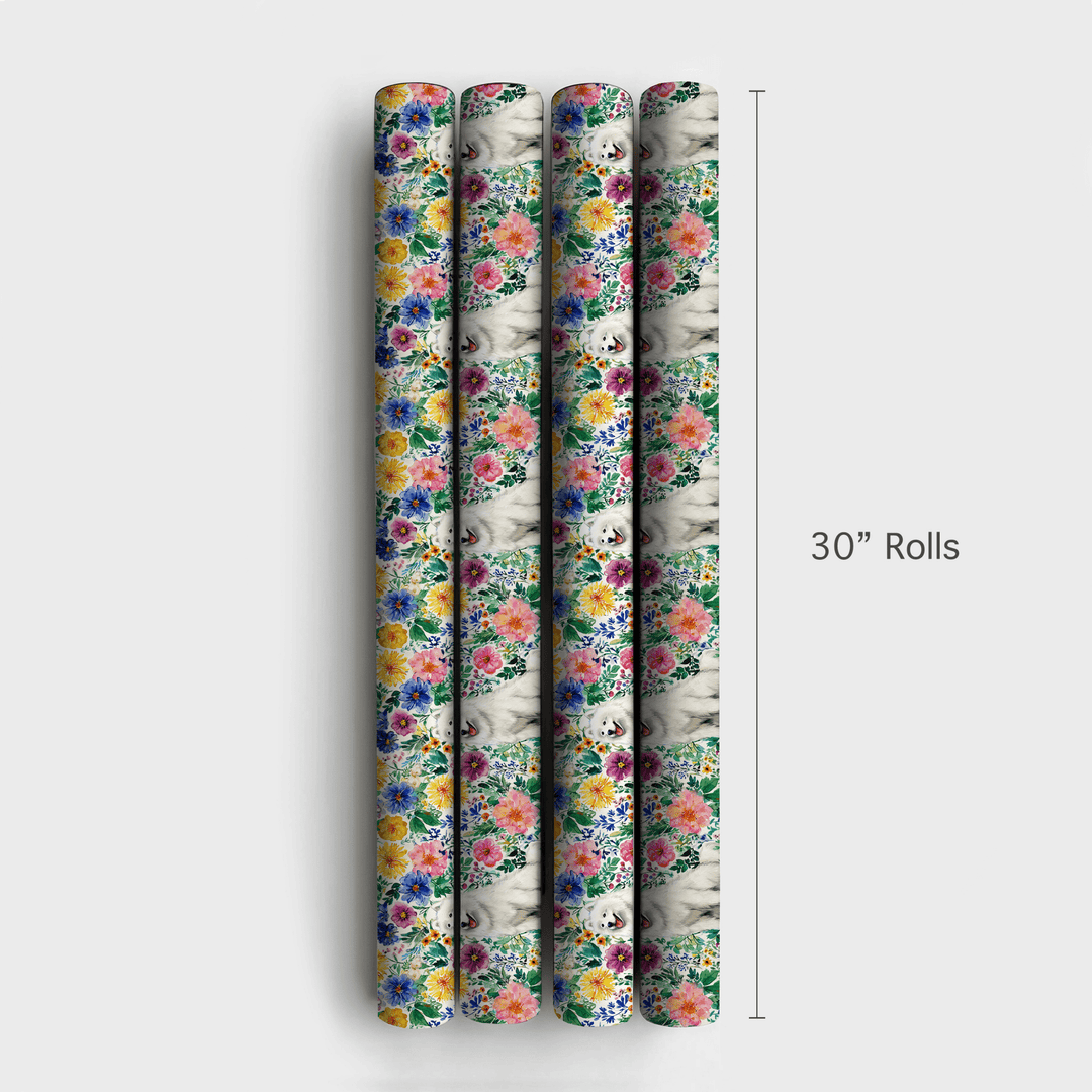 Garden Day with a Samoyed - Wrapping Paper - Aspen & Arlo