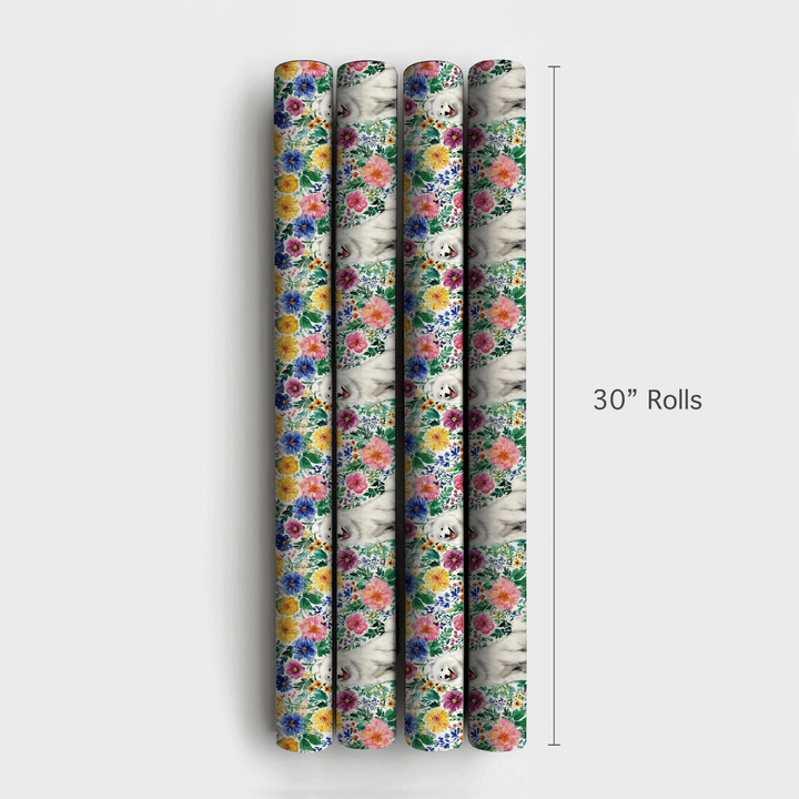 Garden Day with a Samoyed - Wrapping Paper - Aspen & Arlo