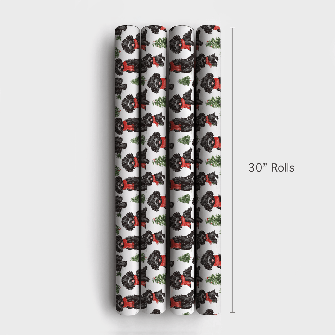 Snow Day for Black Poodles - Wrapping Paper - Aspen & Arlo