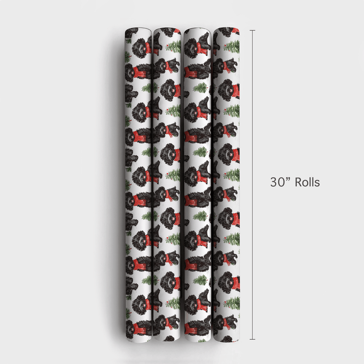 Snow Day for Black Poodles - Wrapping Paper - Aspen & Arlo