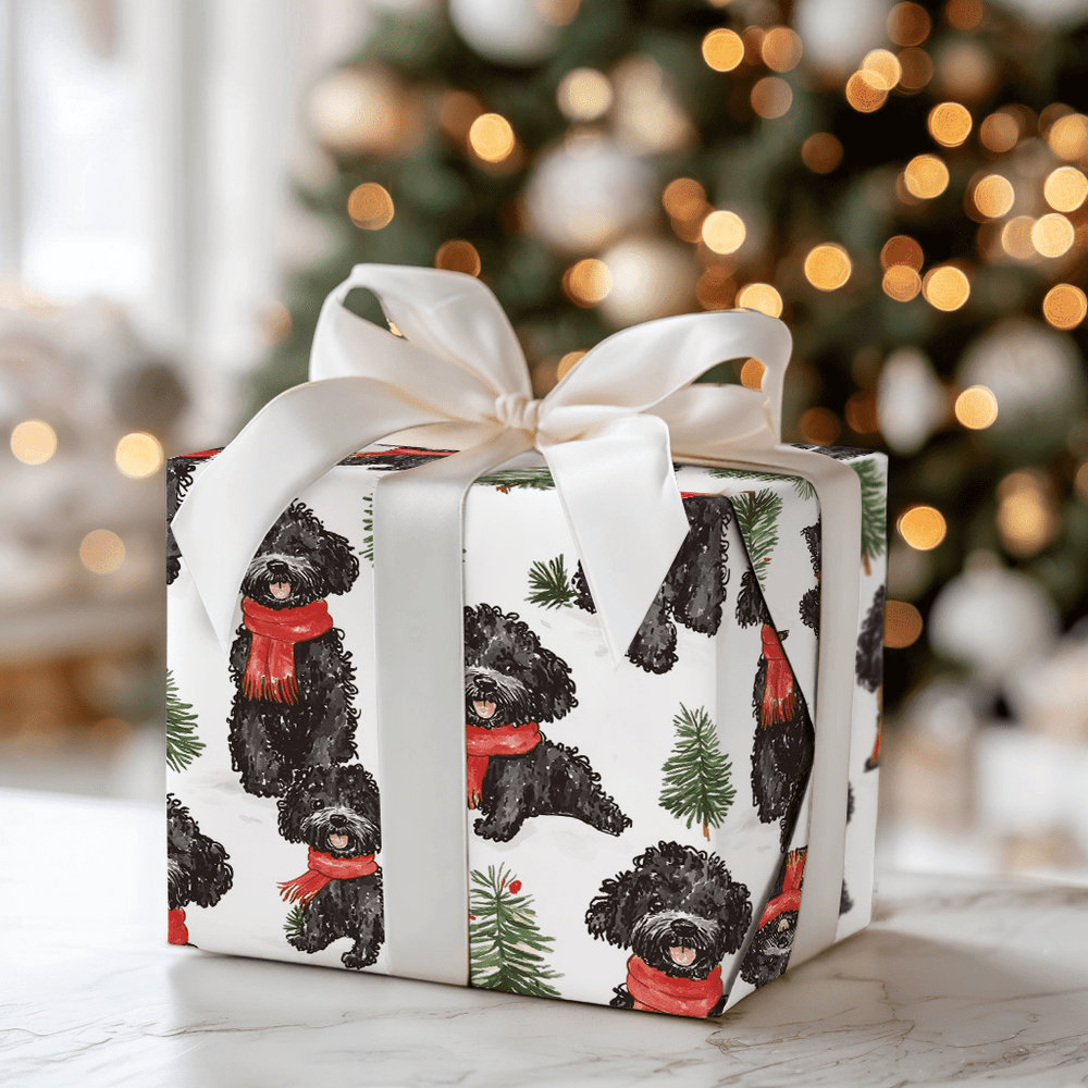 Snow Day for Black Poodles - Wrapping Paper - Aspen & Arlo