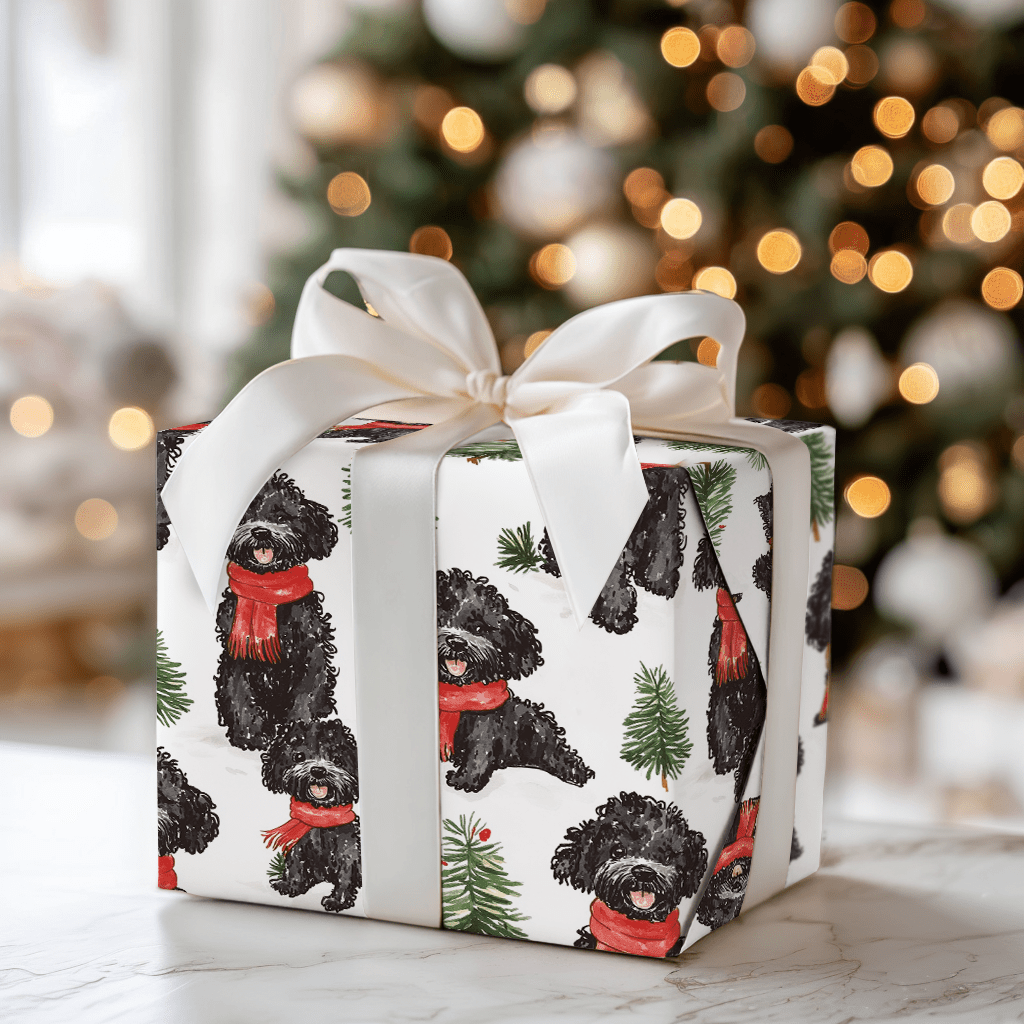 Snow Day for Black Poodles - Wrapping Paper - Aspen & Arlo