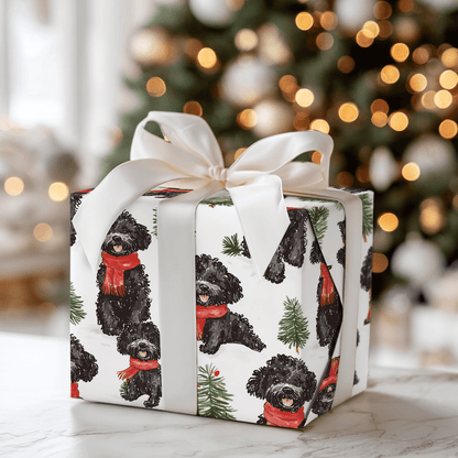 Snow Day for Black Poodles - Wrapping Paper - Aspen & Arlo