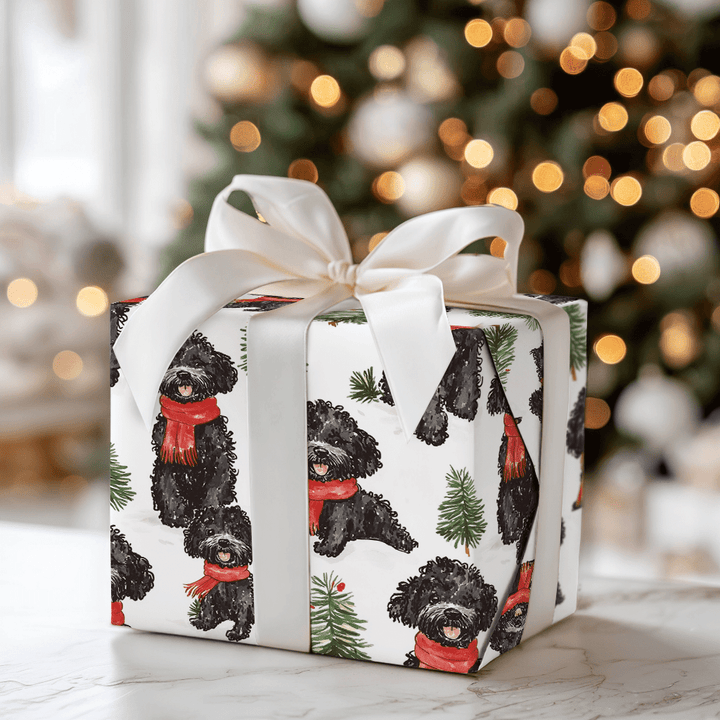 Snow Day for Black Poodles - Wrapping Paper - Aspen & Arlo