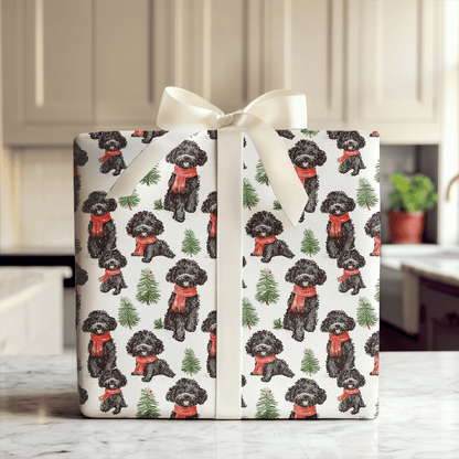 Snow Day for Black Poodles - Wrapping Paper - Aspen & Arlo